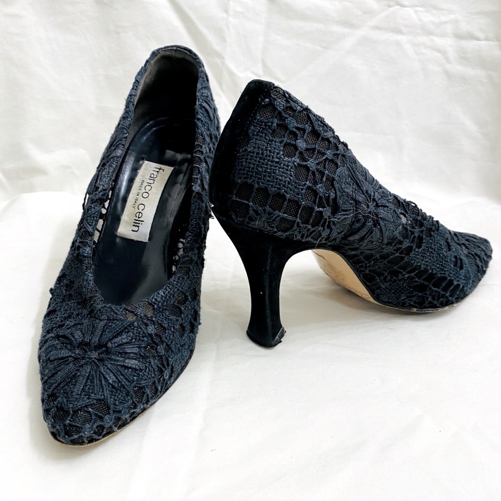 Vintage Franco Celine made in Italy lace pumps
